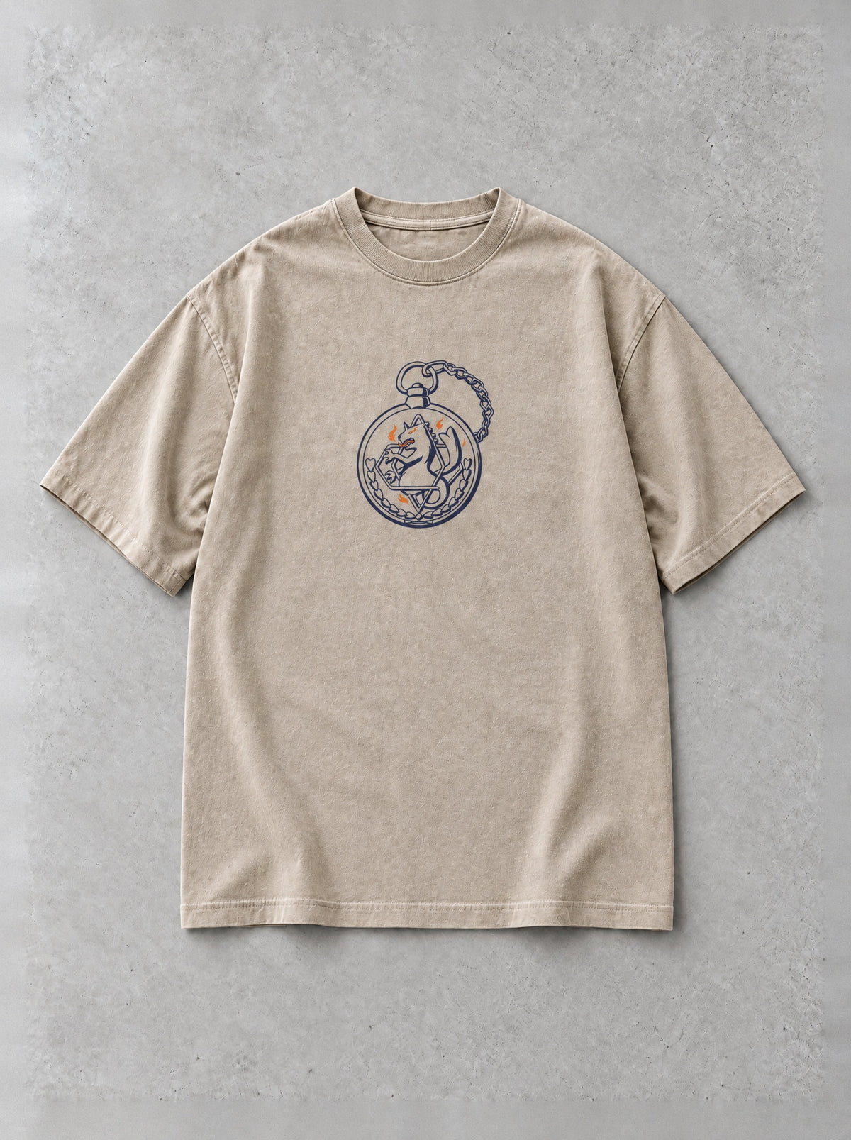 Flame Circle Snap Vintage Tee - Fullmetal Alchemist-inspired design by Torazen, front view
