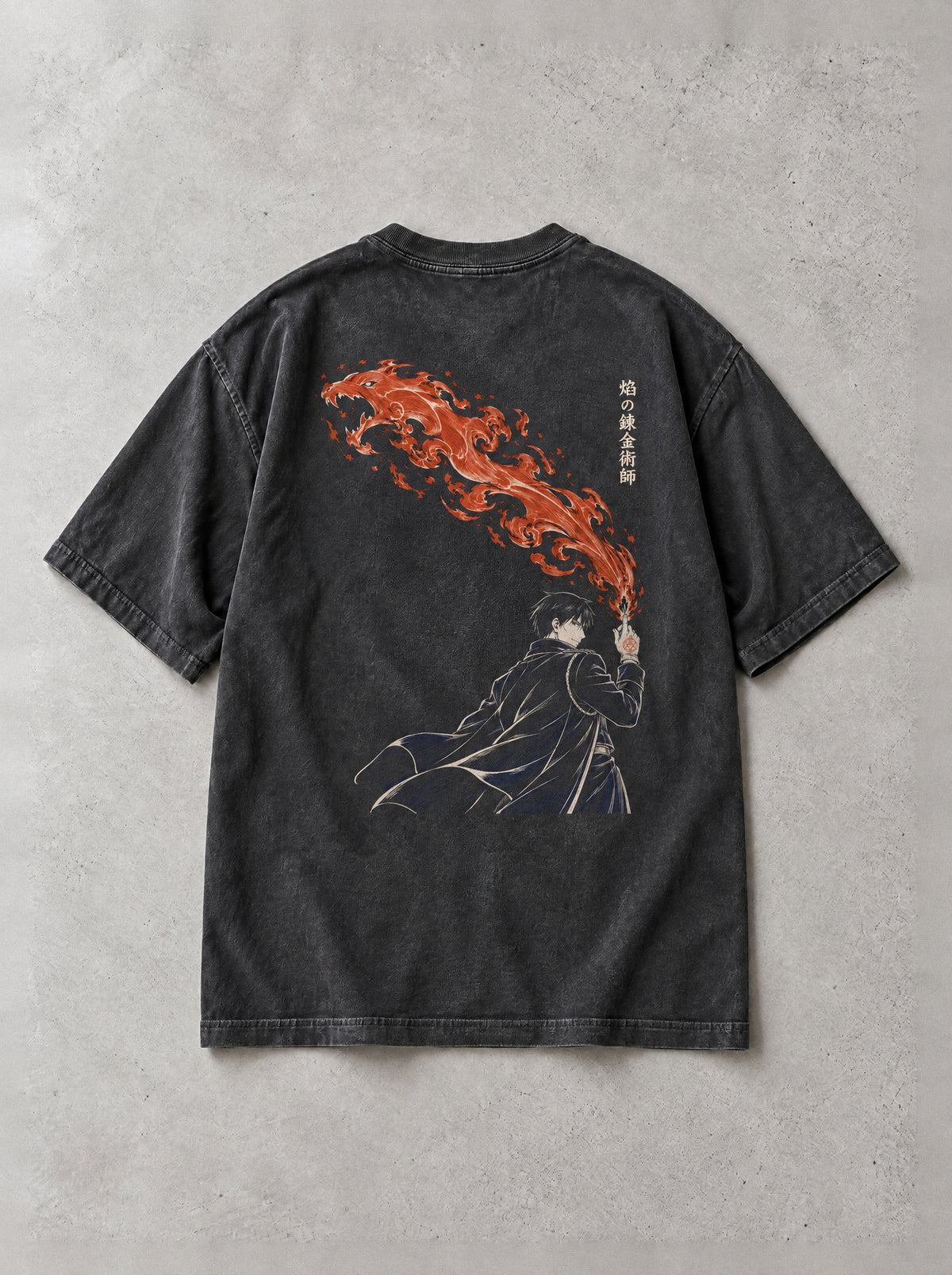 Ronin's Inferno Vintage Tee - Fullmetal Alchemist-inspired design by Torazen, back view