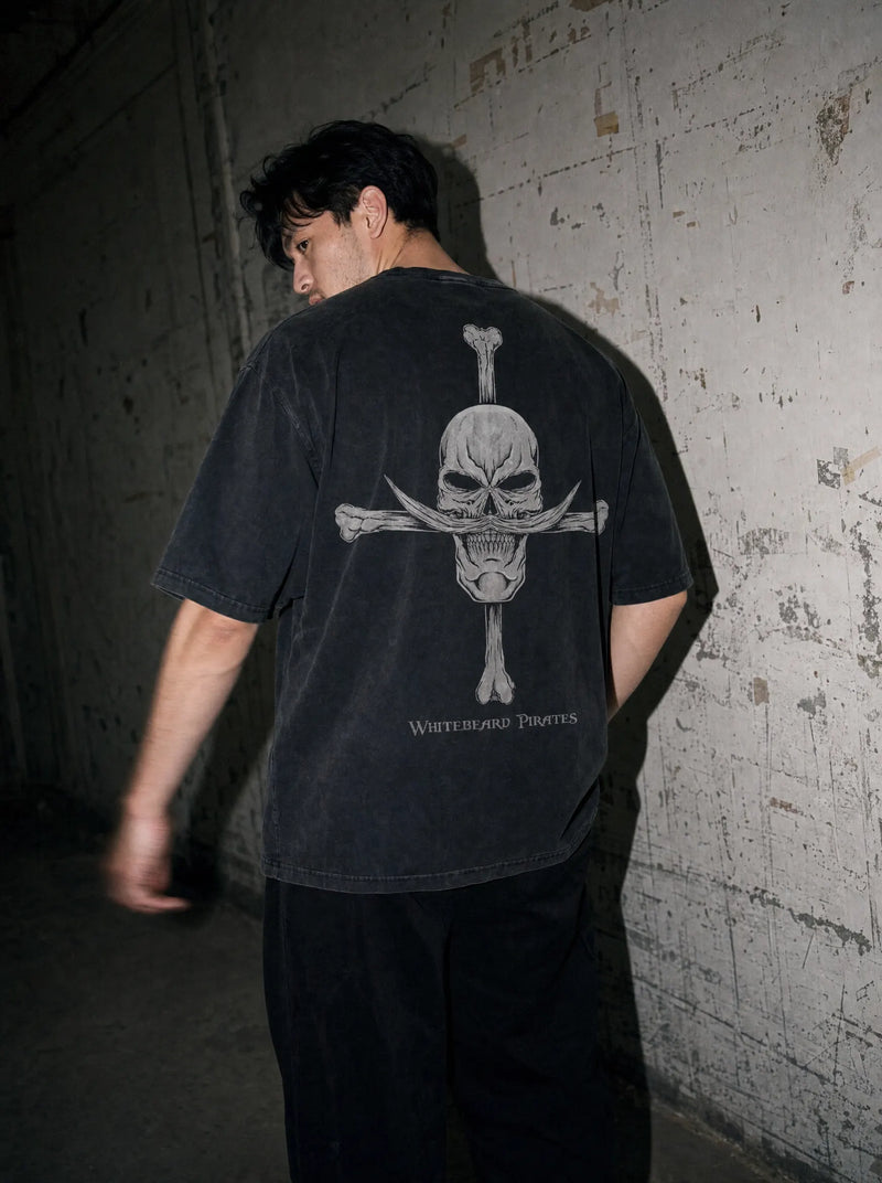 Whitebeard Pirates 2-Sided Vintage Tee - One Piece-inspired design by Torazen