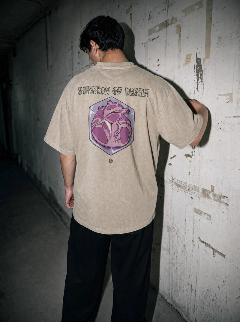 Death Surgeon Embroidered Vintage Tee - One Piece-inspired design by Torazen