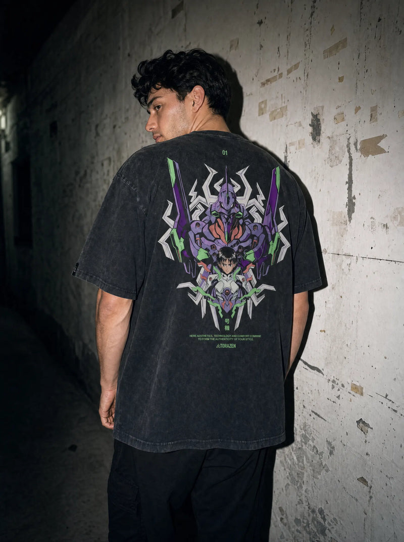 Sync Charge Vintage Tee - Evangelion-inspired design by Torazen