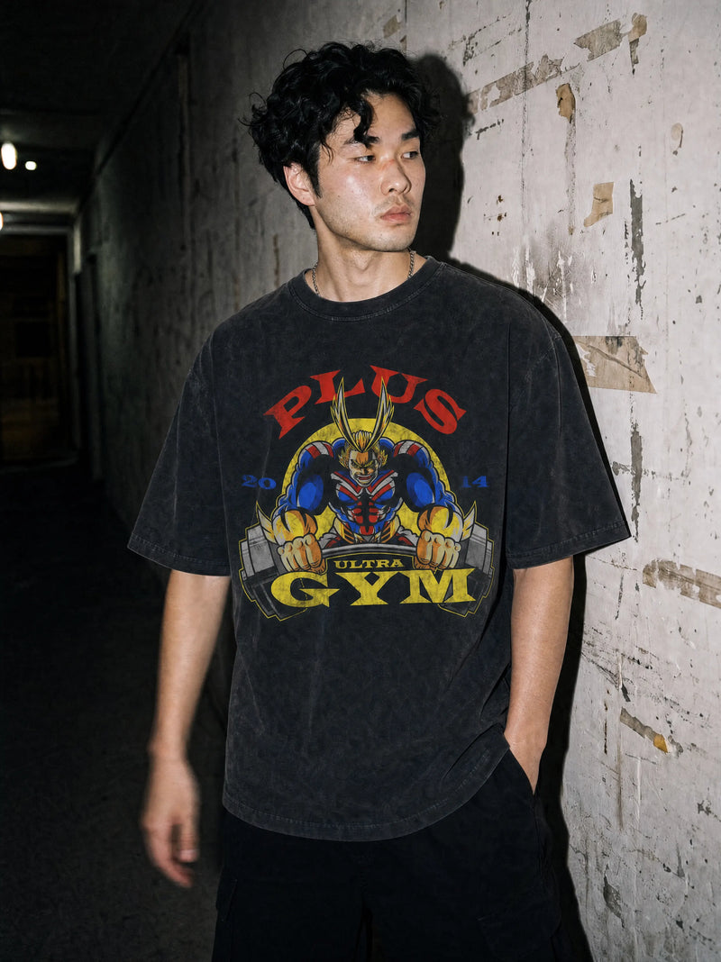 Plus Ultra Gym Vintage Tee - My Hero Academia-inspired design by Torazen