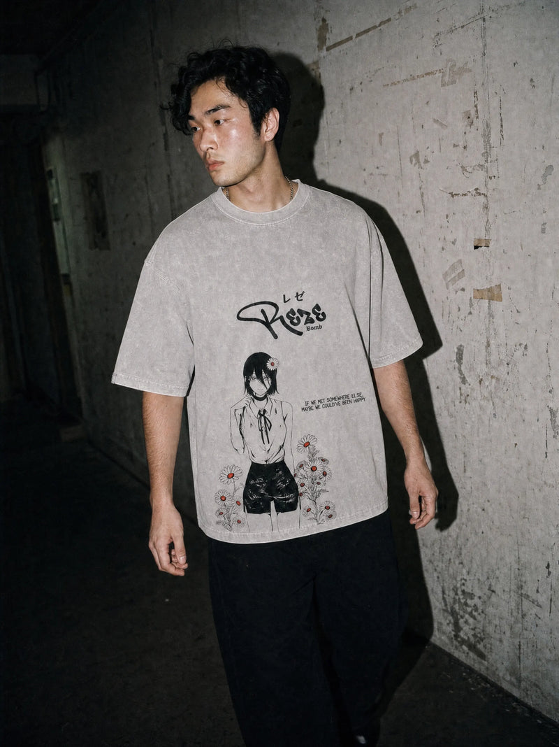 Happy Ending Maybe Vintage Tee - Chainsaw Man-inspired design by Torazen