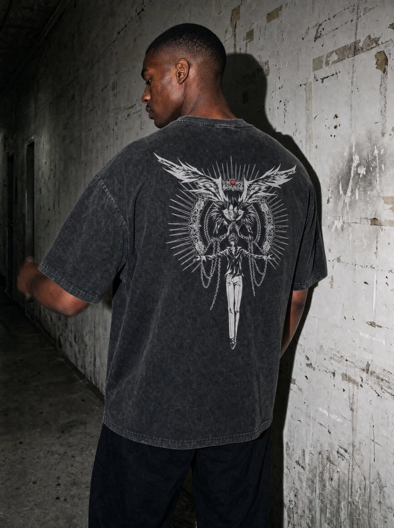 Fallen Shinigami x Light 2-Sided Vintage Tee - Death Note-inspired design by Torazen