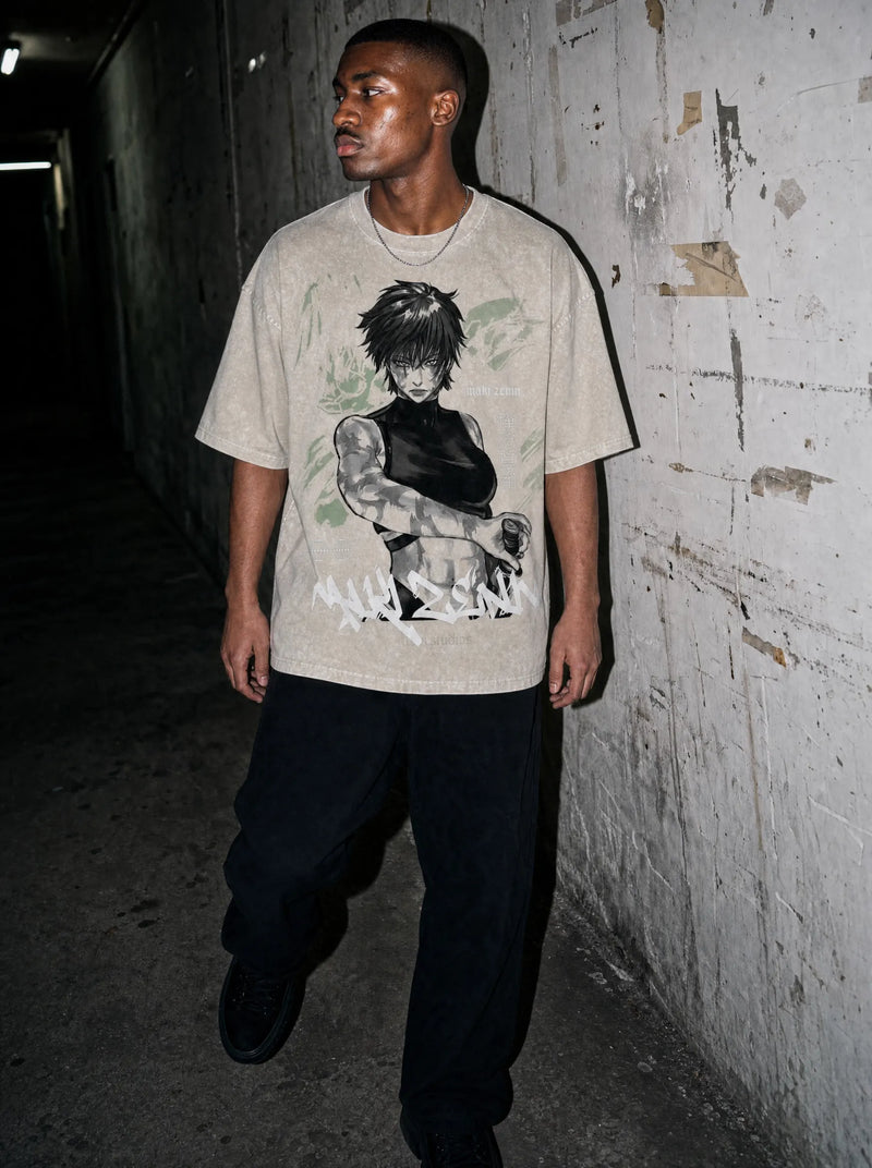 Maki Zenin Vintage Tee - Jujutsu Kaisen-inspired design by Torazen