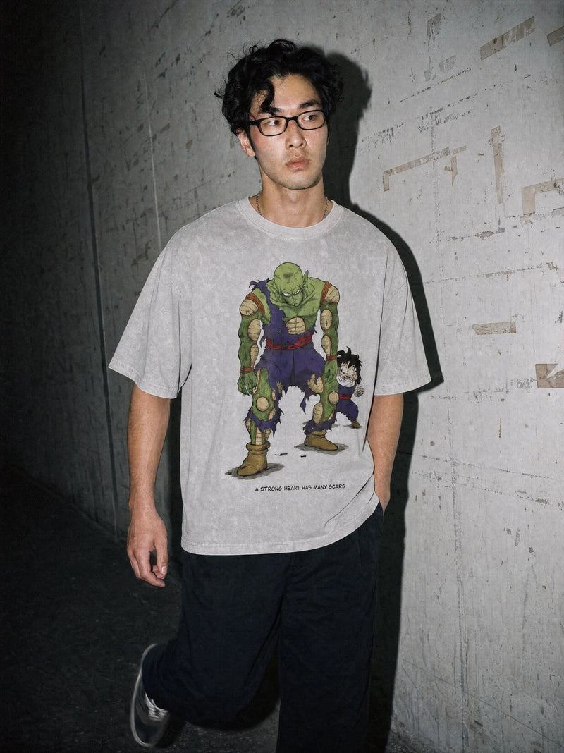 DBZ Strong Heart Vintage Tee - Dragon Ball Z-inspired design by Torazen