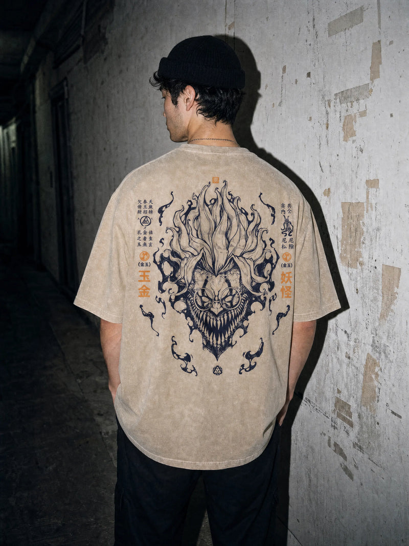 Oni Rebirth Vintage Tee - Dan Da Dan-inspired design by Torazen