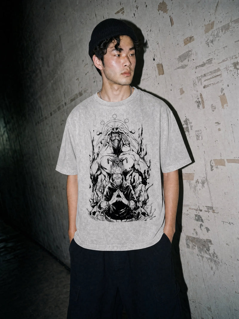 Four-Armed Tyrant Dominion Vintage Tee - Jujutsu Kaisen-inspired design by Torazen