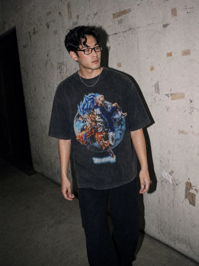Go X Geta Blue Vintage Tee - Dragon Ball Z-inspired design by Torazen