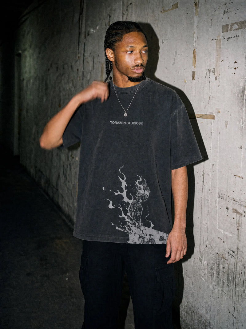 Demon Form Clover Warrior Vintage Tee - Black Clover-inspired design by Torazen