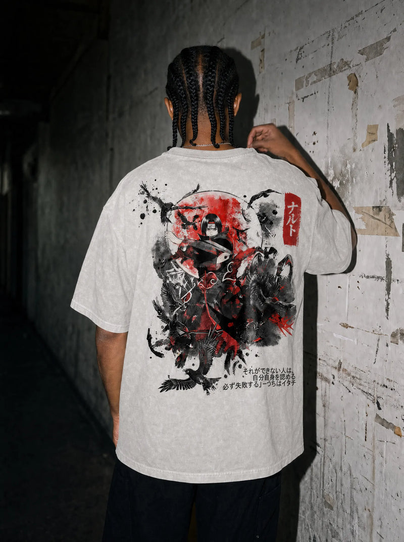 Red Moon Mark Vintage Tee - Naruto-inspired design by Torazen