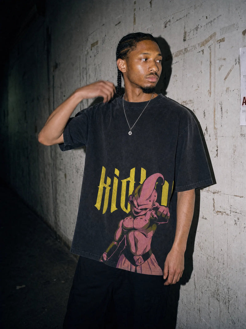 Kid Buu's Wrath Vintage Tee - Dragon Ball Z-inspired design by Torazen