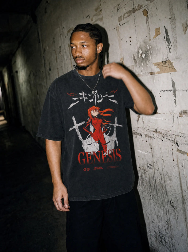 Red Pilot Vintage Tee - Evangelion-inspired design by Torazen