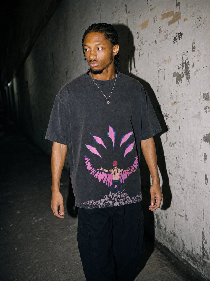 Cursed King Shrine Vintage Tee - Jujutsu Kaisen-inspired design by Torazen