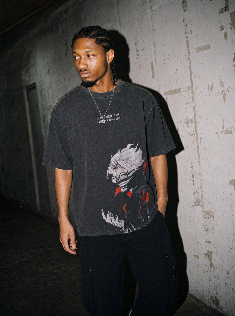 Okarun I Wanna Go Home Vintage Tee - Dan Da Dan-inspired design by Torazen