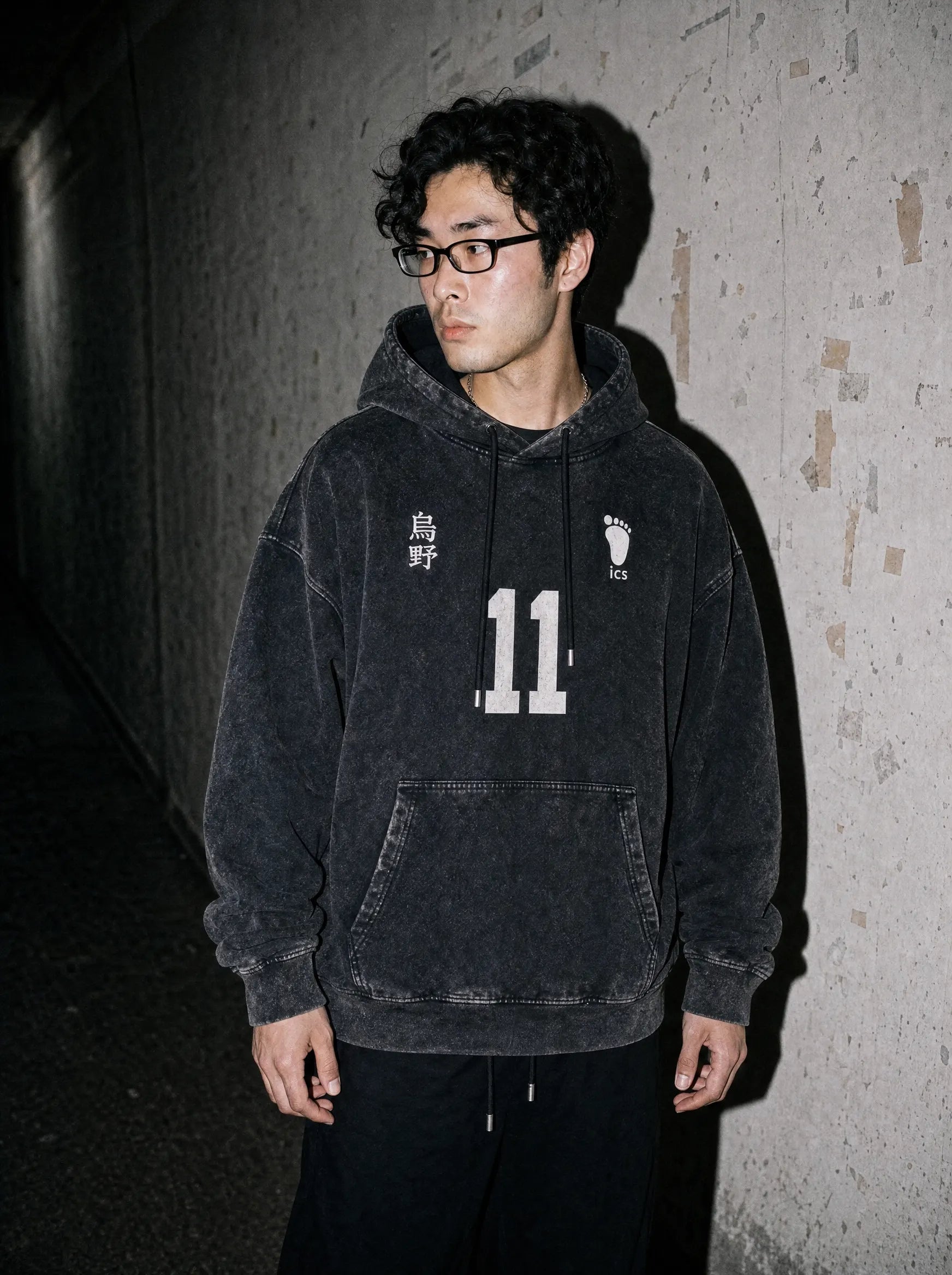 OTH ✦ Haikyuu 11 Vintage Hoodie - model wearing