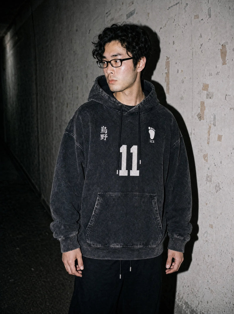 OTH ✦ Haikyuu 11 Vintage Hoodie - model wearing