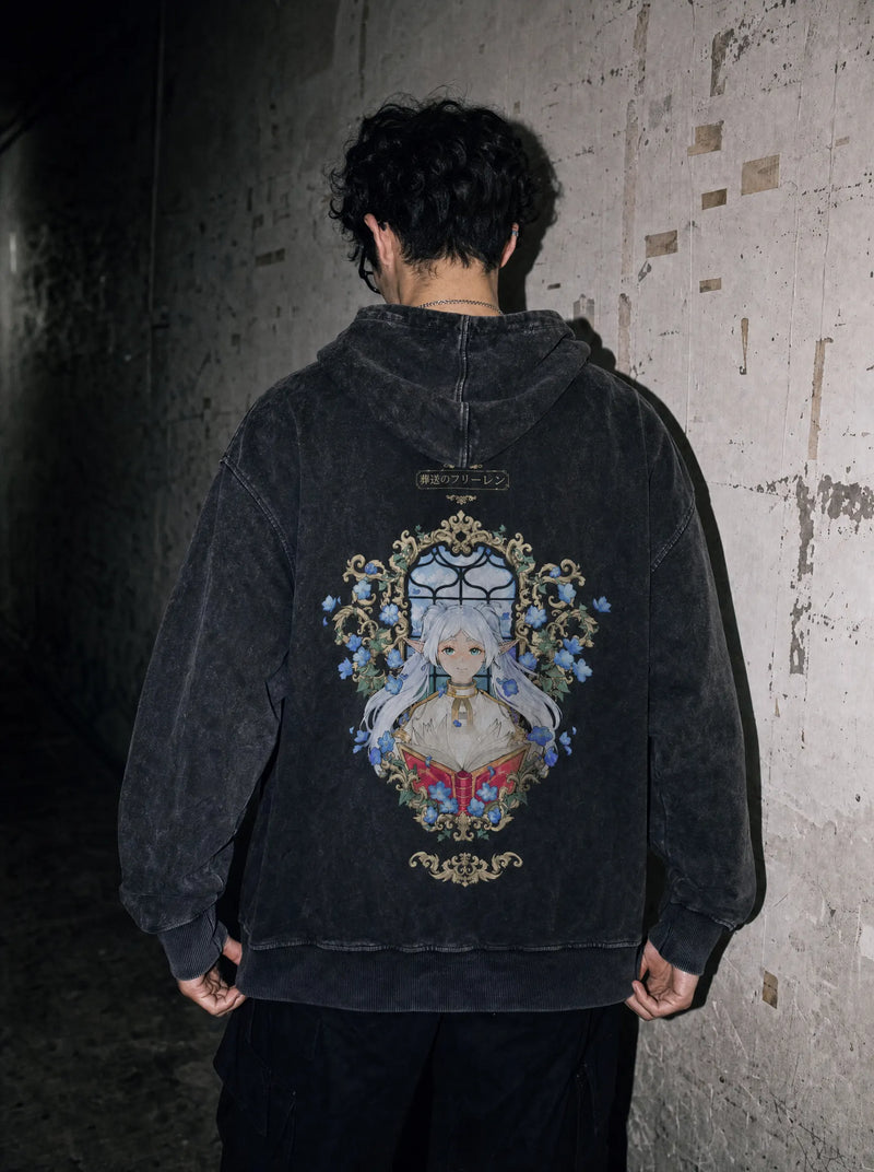 OTH ✦ Frieren's Journey Vintage Hoodie - model wearing