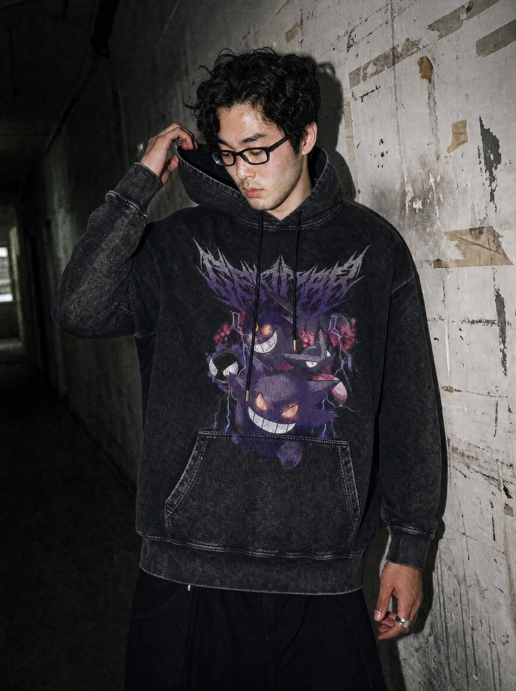 OTH ✦ Ghost/Poison Type Vintage Hoodie - model wearing