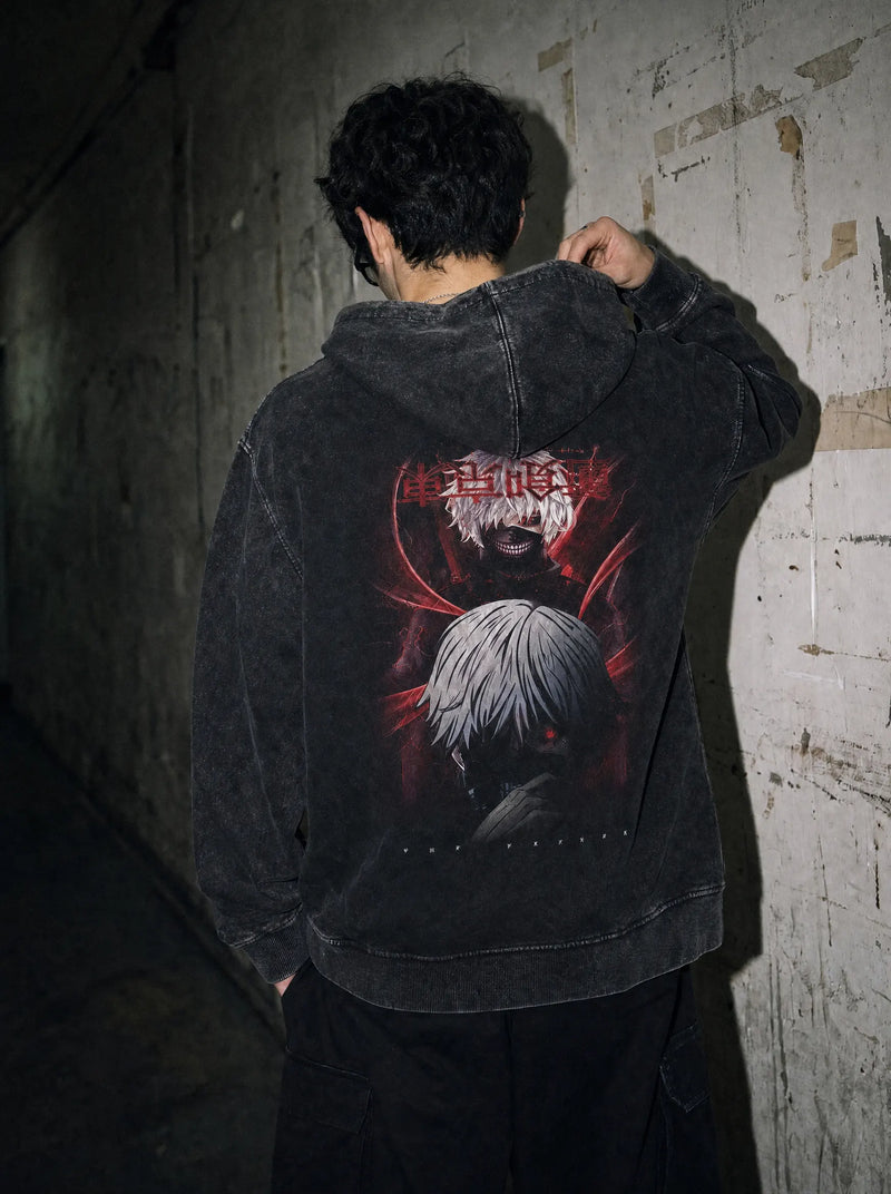 Ken One-Eyed Ghoul Vintage Hoodie - Tokyo Ghoul-inspired design by Torazen