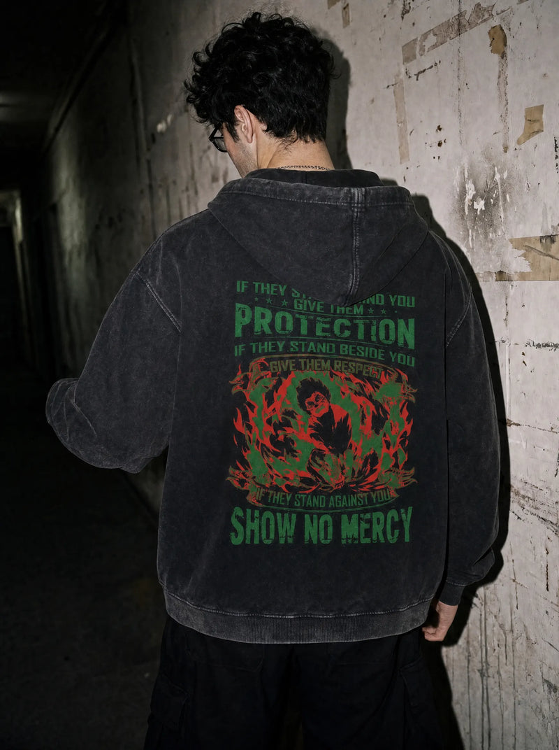 OTH ✦ Rock Lee Protection Vintage Hoodie - model wearing