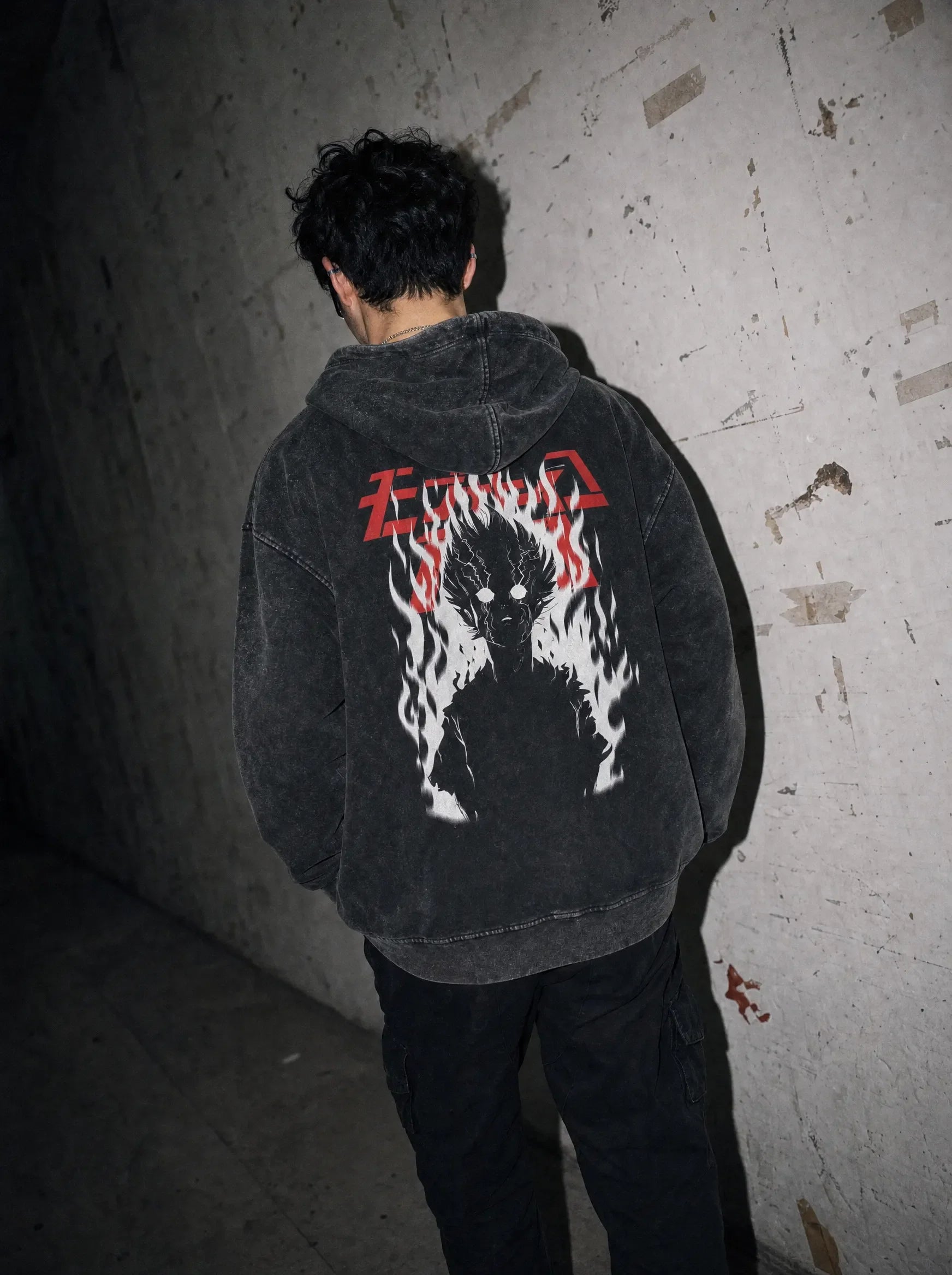 OTH ✦ Mob Psycho Vintage Hoodie - model wearing