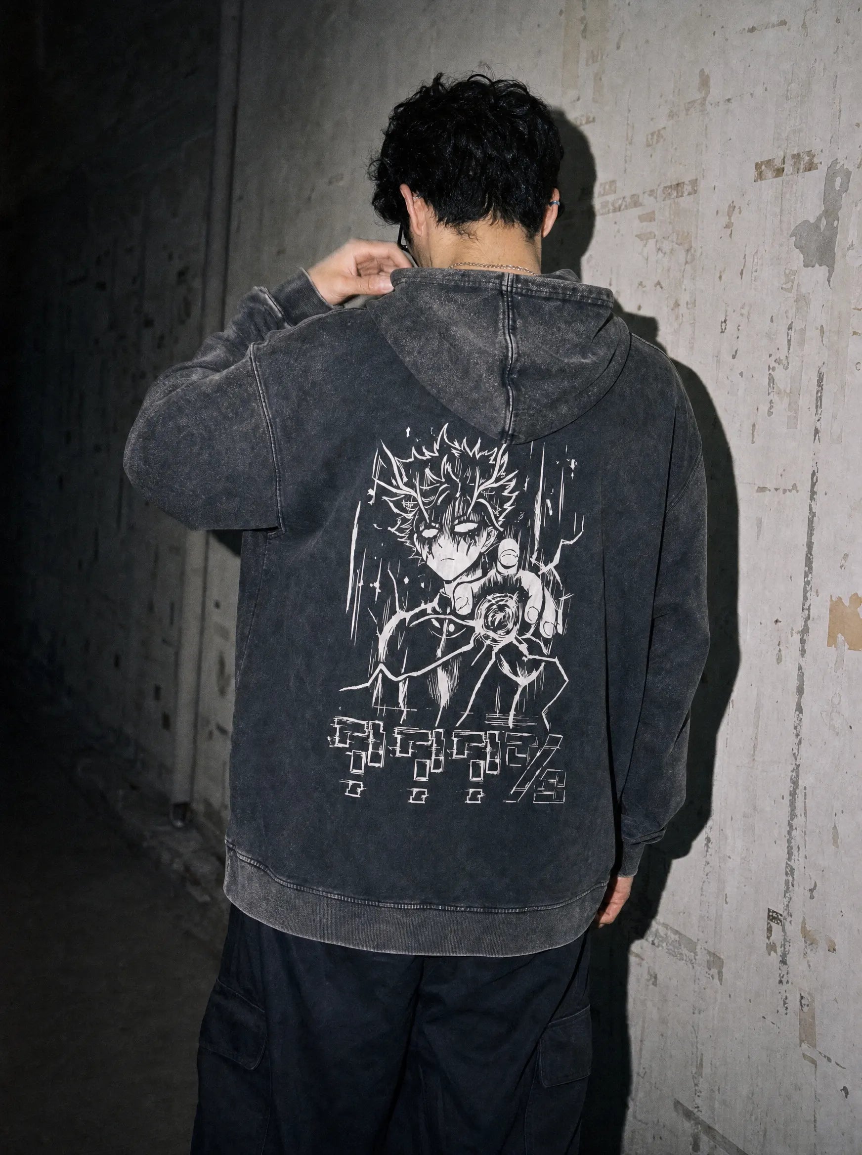 OTH ✦ Mob Psycho v2 Vintage Hoodie - model wearing