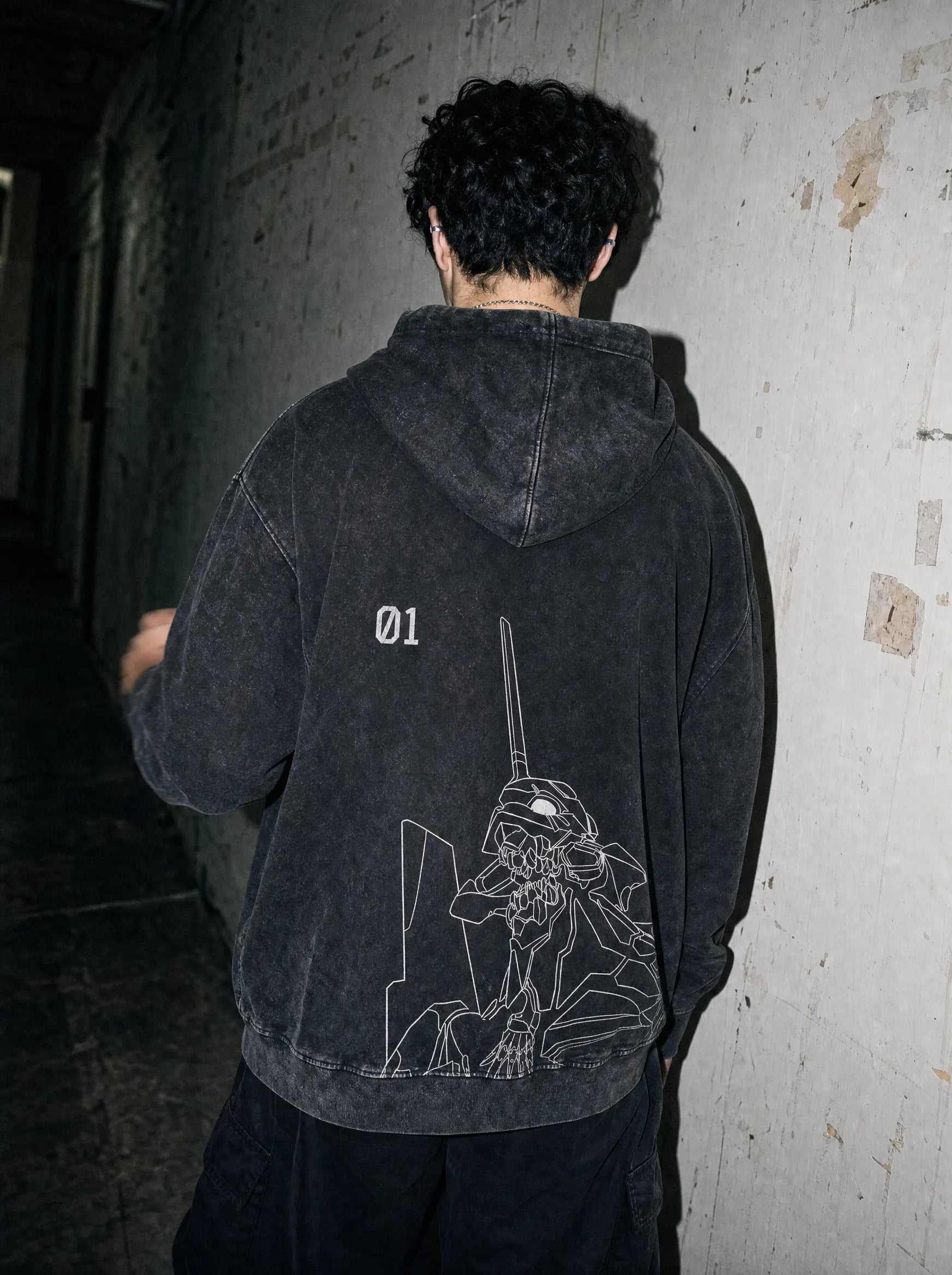 OTH ✦ Eva 01 Vintage Hoodie - model wearing