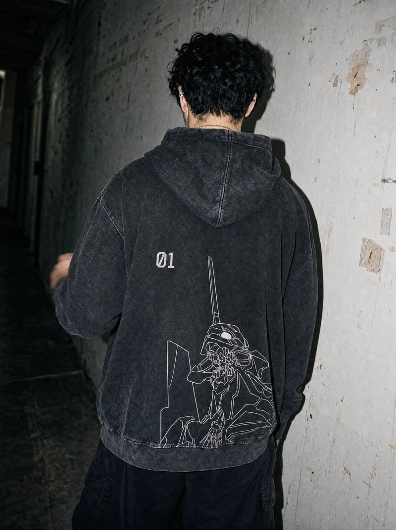 OTH ✦ Eva 01 Vintage Hoodie - model wearing