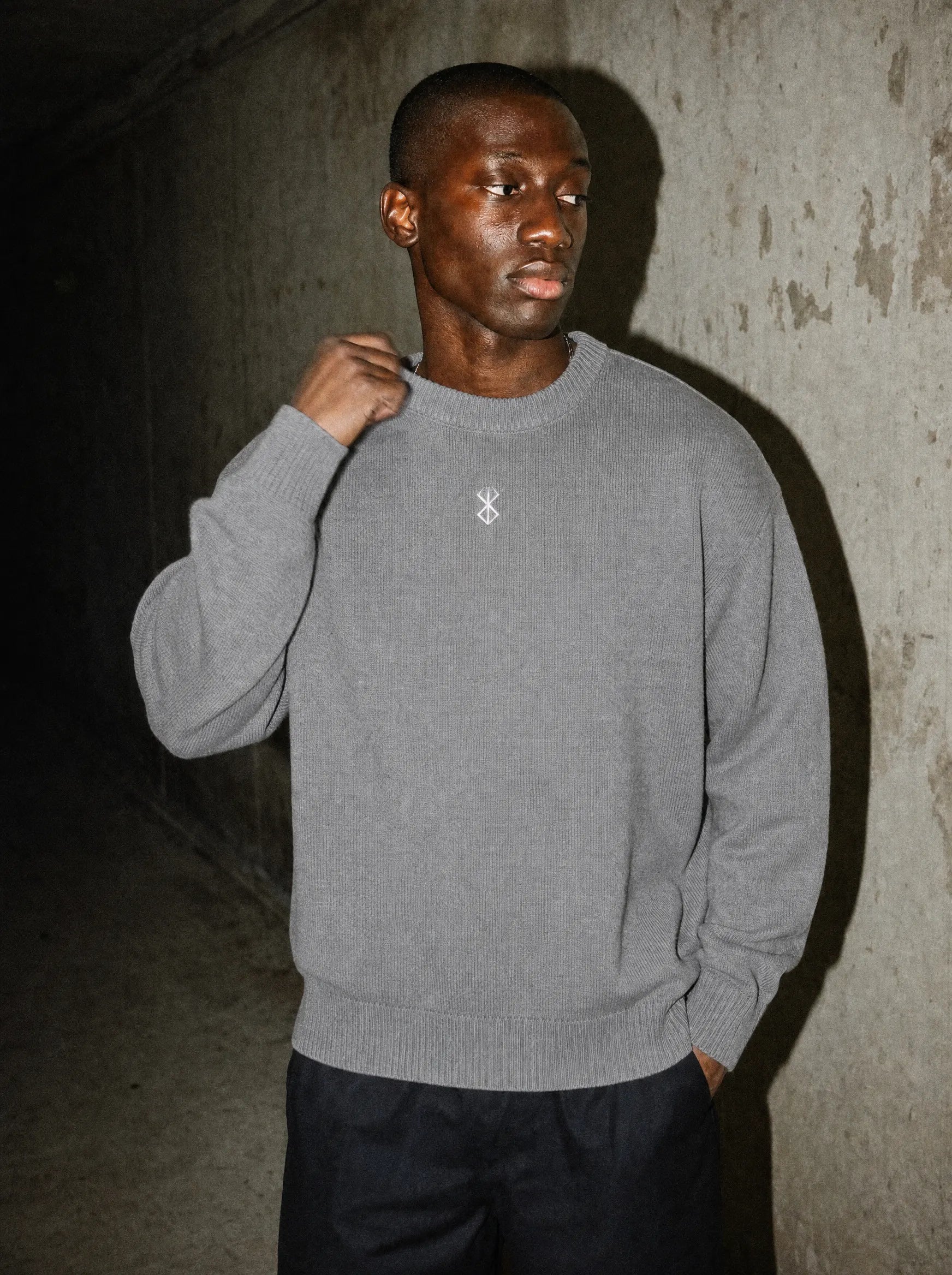 BSRK ✦ Sacrifice Embroidered Knitted Sweater on-model PDP image