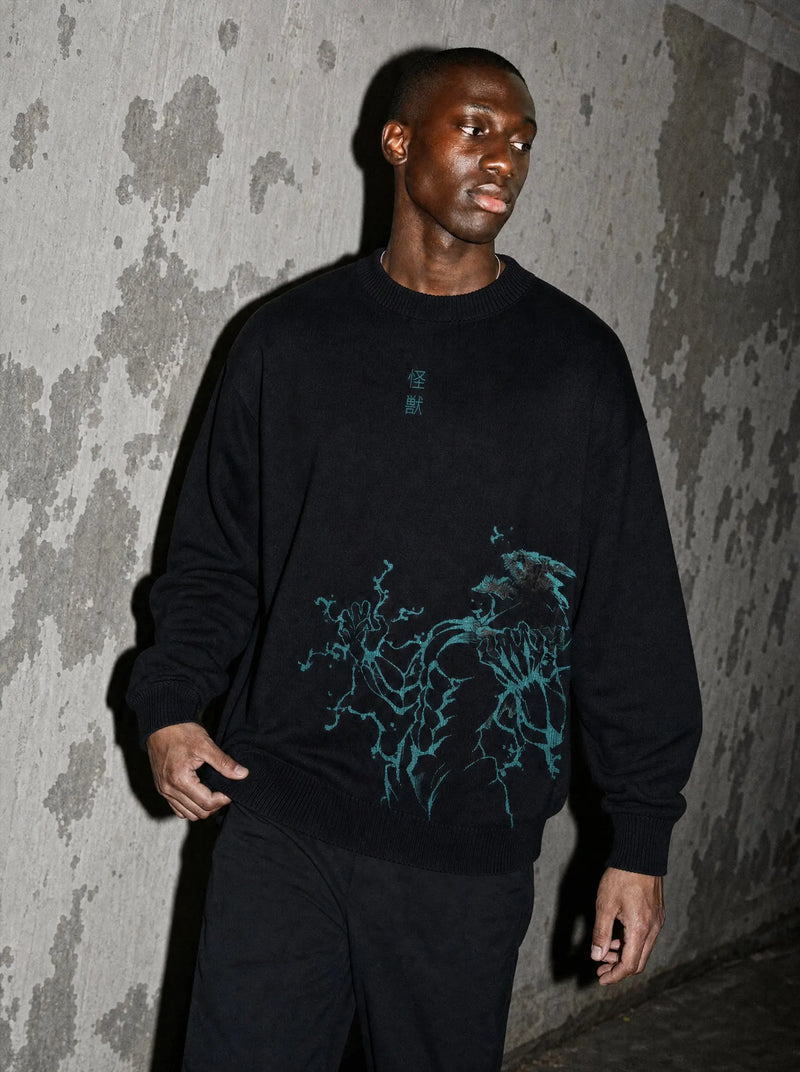 OTH ✦ Kaiju Fury Knitted Sweater on-model PDP image
