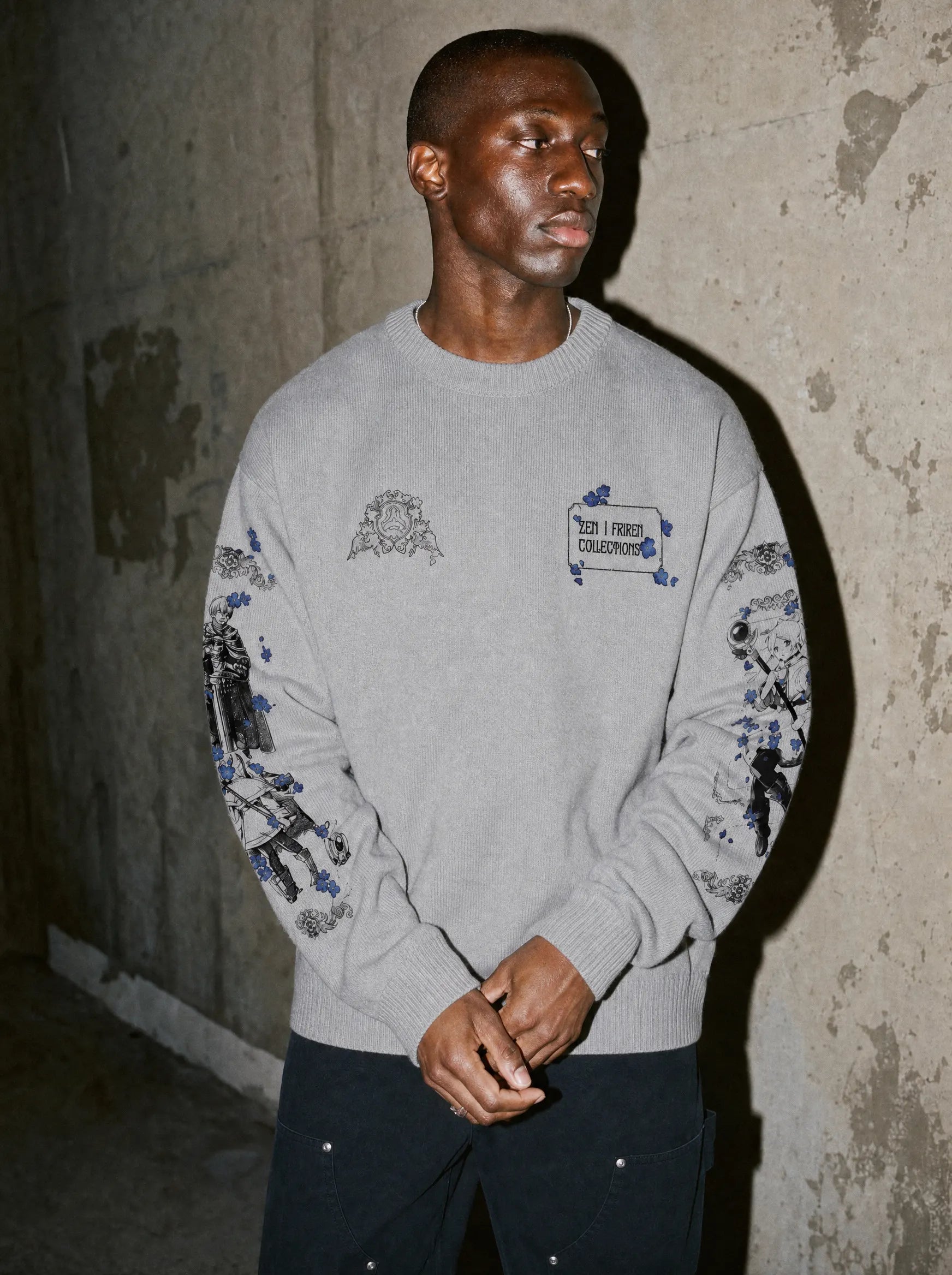 OTH ✦ Frieren Journey Knitted Sweater on-model PDP image