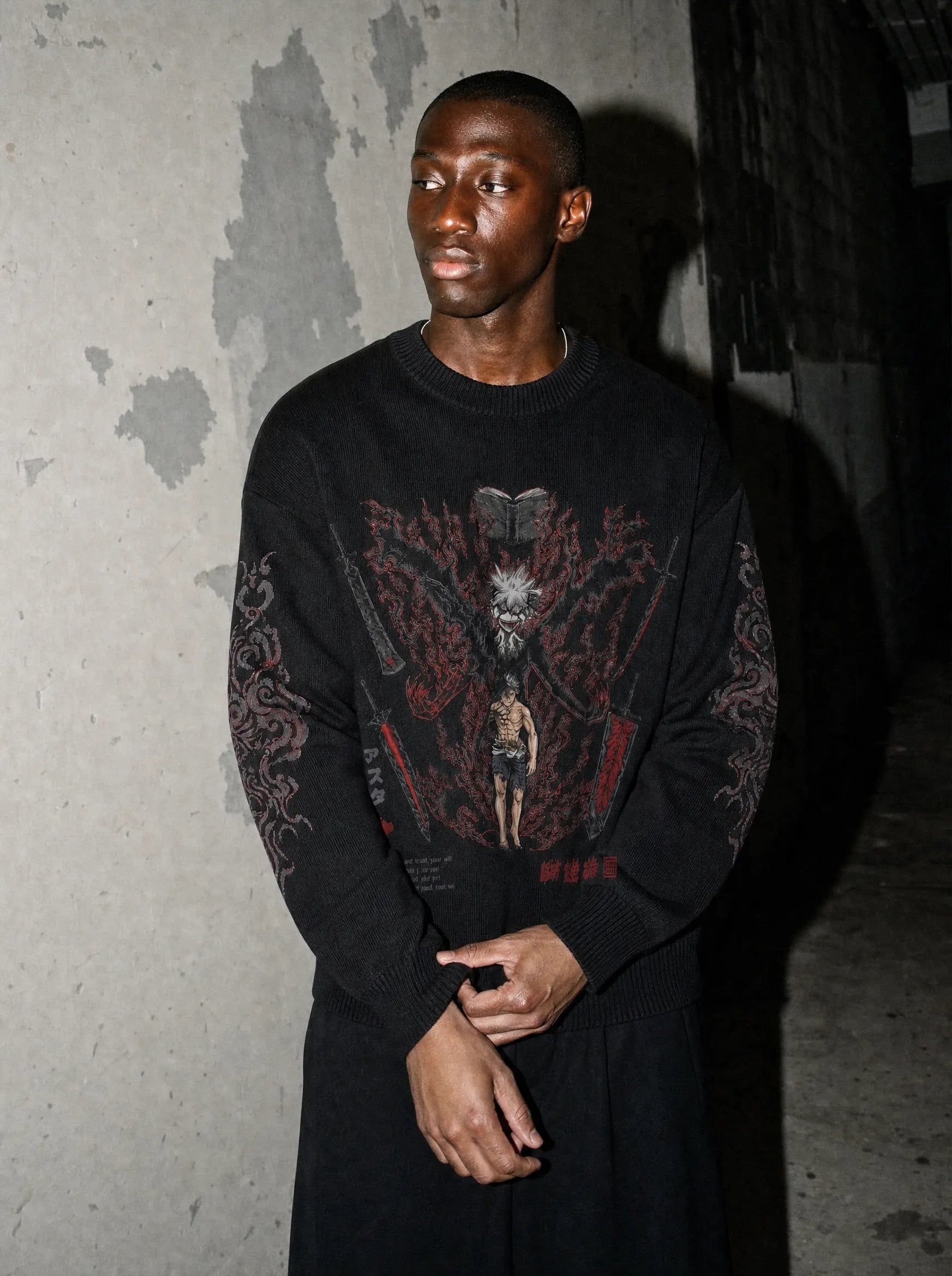 OTH ✦ Clover Warrior x Liebe Knitted Sweater on-model PDP image