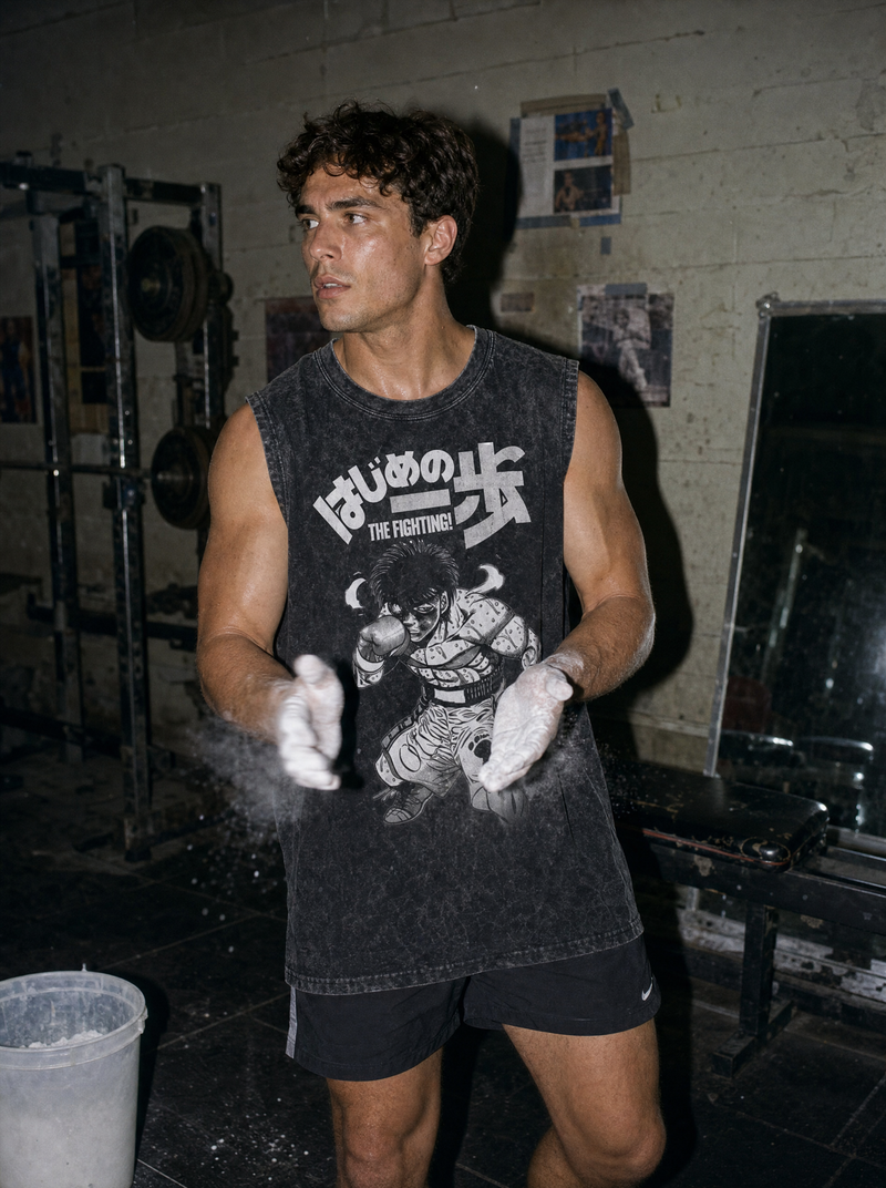 Ippo Resilience Vintage Tank Top - Hajime no Ippo-inspired design by Torazen