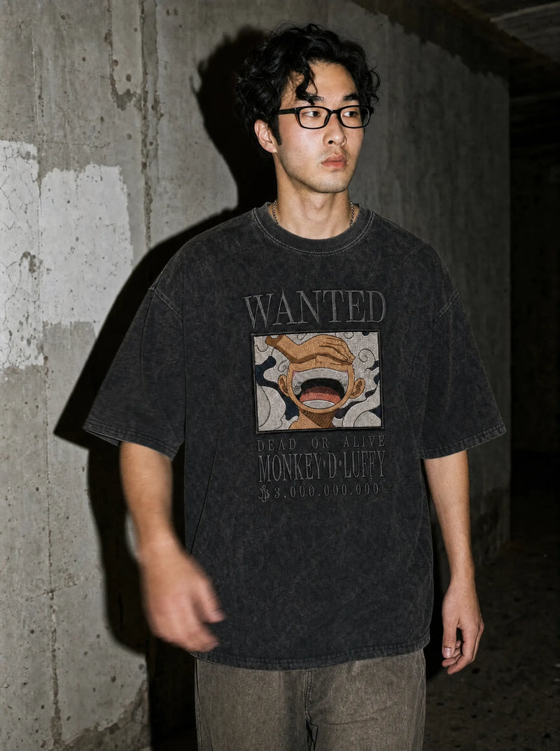 OP ✦ Straw Cpt. Wanted Embroidery Tee on-model PDP image
