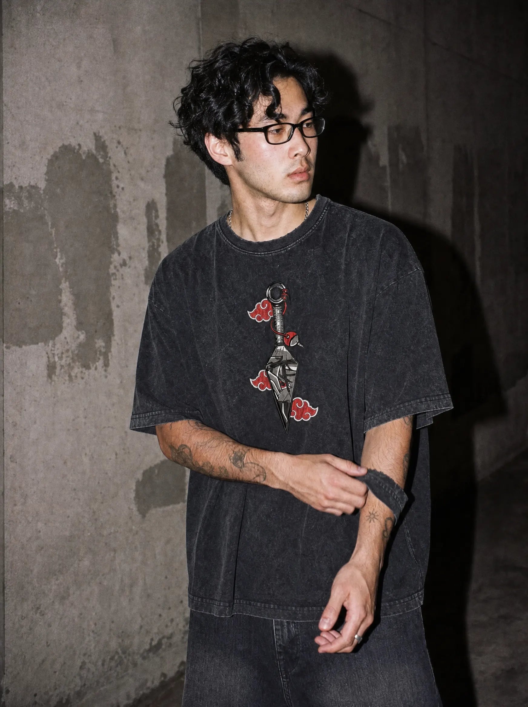 NRTO ✦ Kunai Embroidery Tee on-model PDP image
