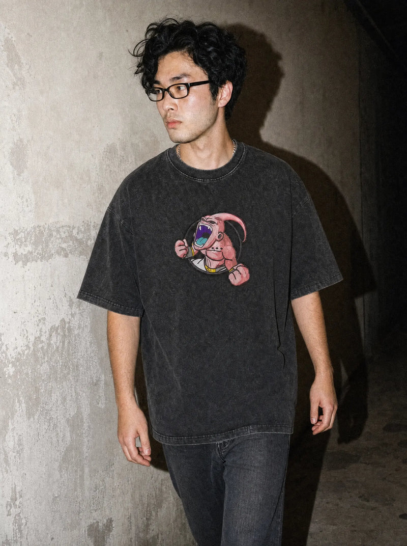 DBZ ✦ Buu Energy Embroidery Tee on-model PDP image
