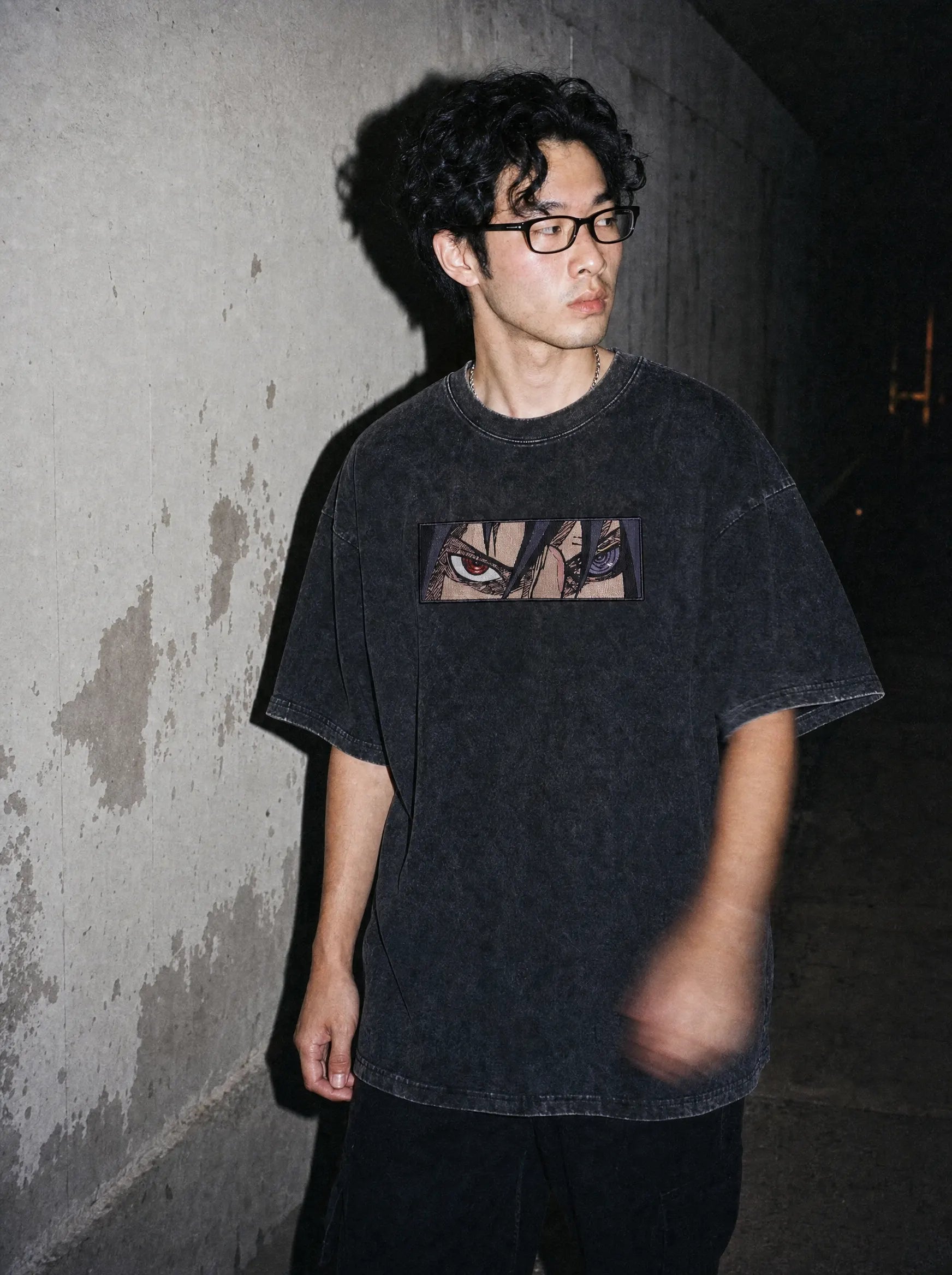 NRTO ✦ Vengeful Eyes Embroidery Tee on-model PDP image