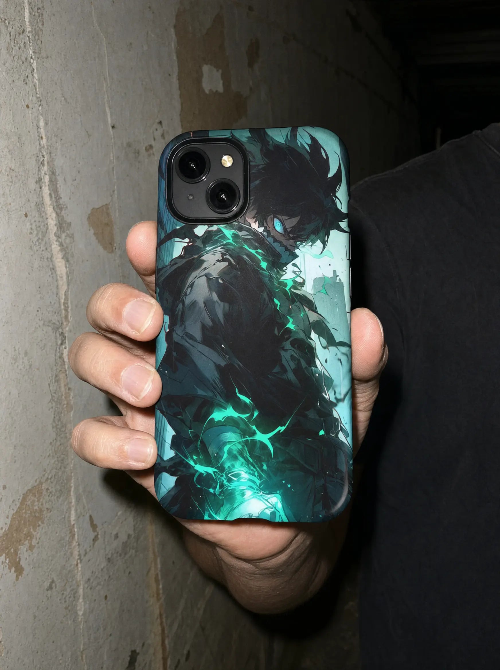 MHA ✦ Dark Izuku Spirit iPhone Case on-model PDP image