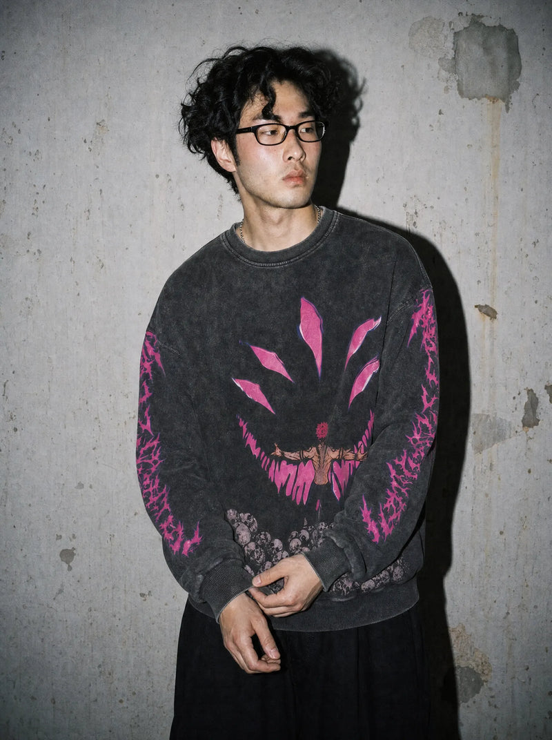 JJK ✦ Cursed King Shrine Vintage Sweatshirt on-model PDP image
