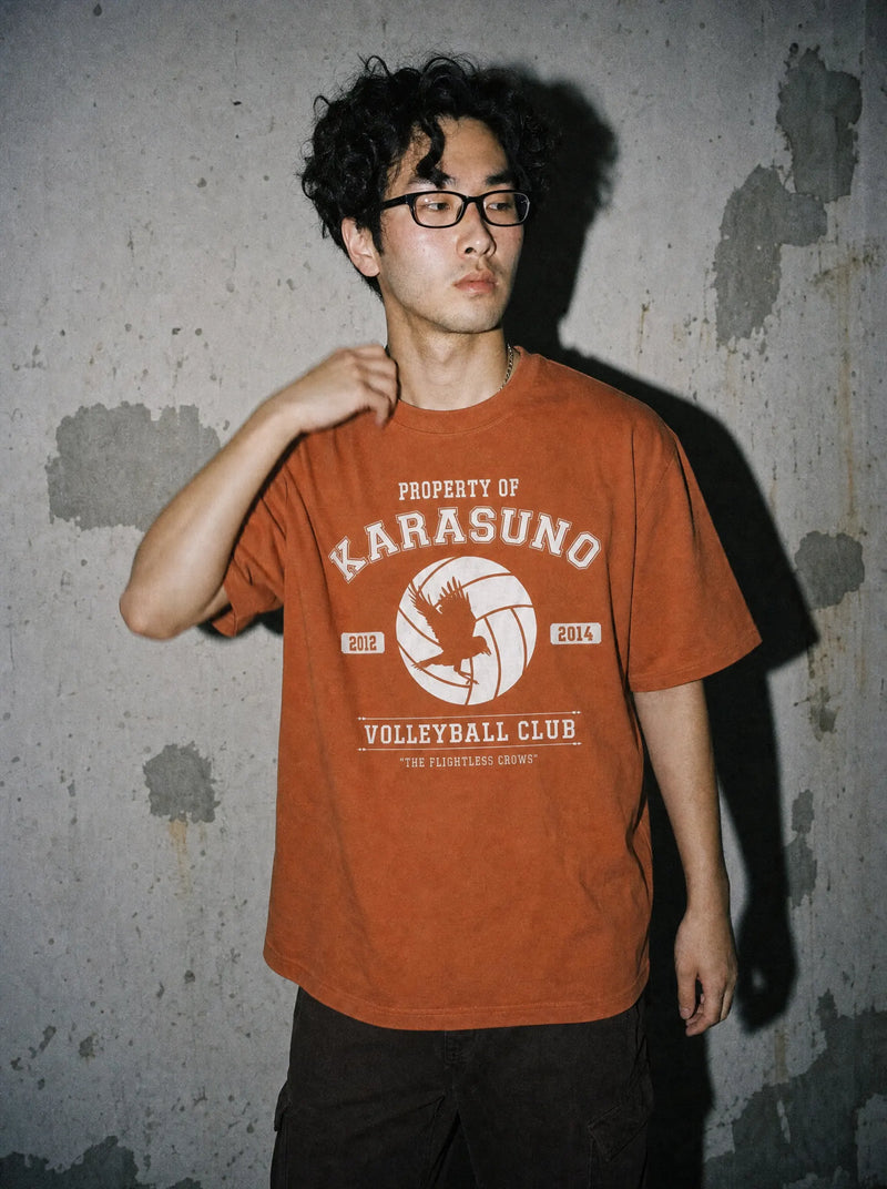 HYQ ✦ Karasuno Orange Tee on-model PDP image