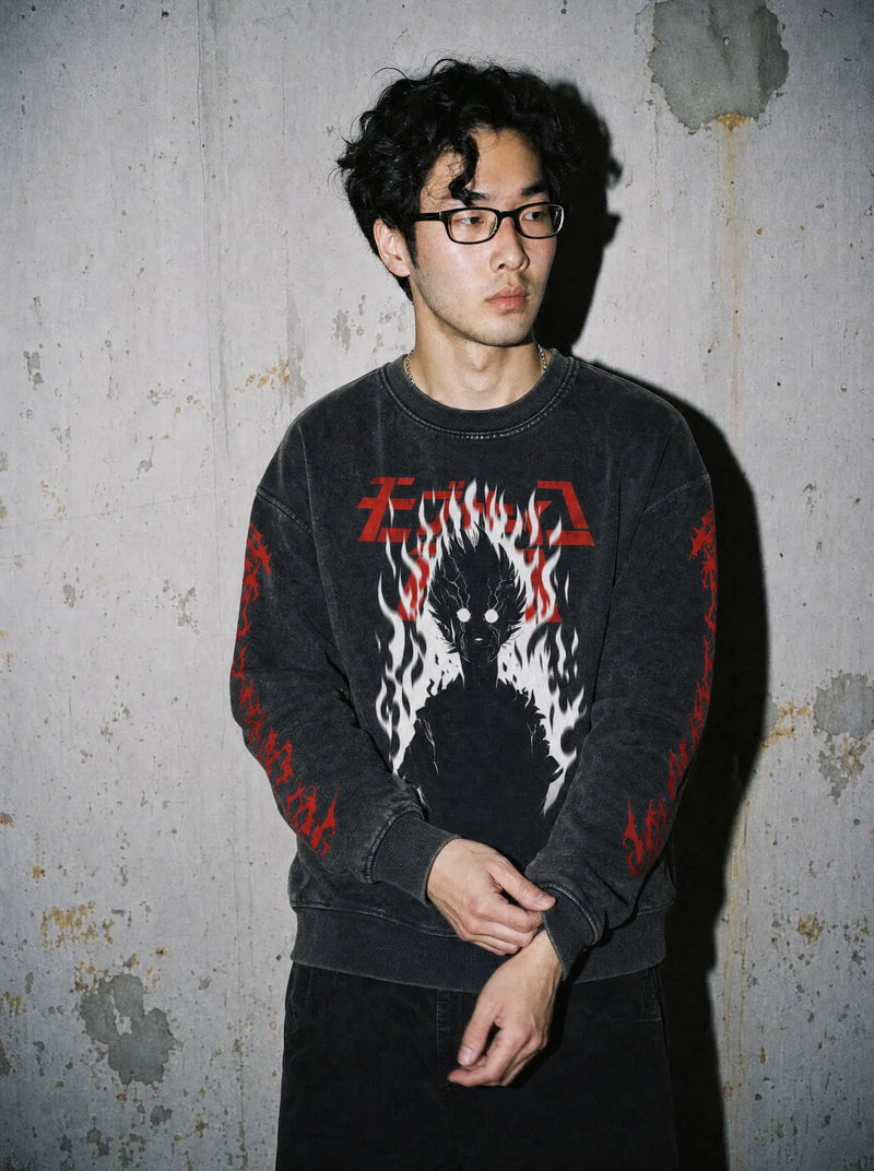OTH ✦ Mob Psycho Vintage Sweatshirt on-model PDP image