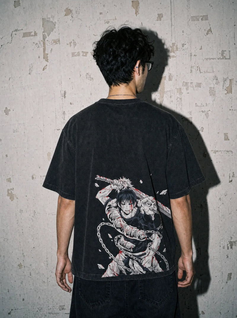 Divine Border Toji 2-Sided Vintage Tee - Jujutsu Kaisen-inspired design by Torazen