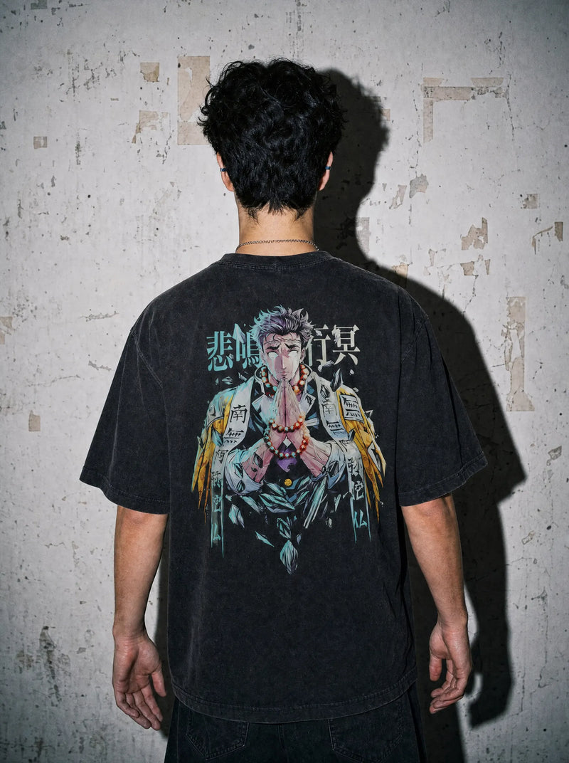 Gyomei Stone Serenity Vintage Tee - Demon Slayer-inspired design by Torazen
