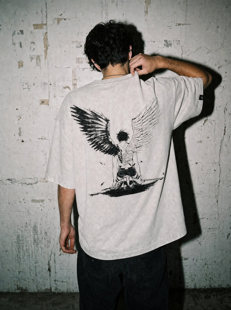 Freedom Fall Vintage Tee - Attack on Titan-inspired design by Torazen