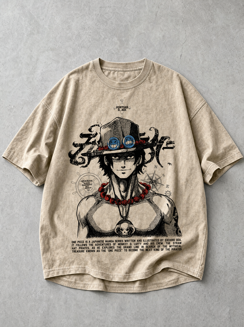Flame Heir Vintage Tee - front flat lay on concrete, vintage-washed vintage tee