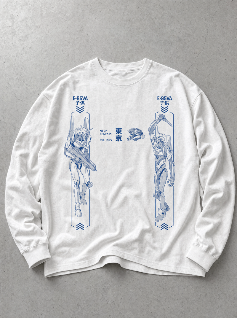 Third City Sortie Long Sleeve Tee - front flat lay on concrete, vintage-washed long sleeve tee