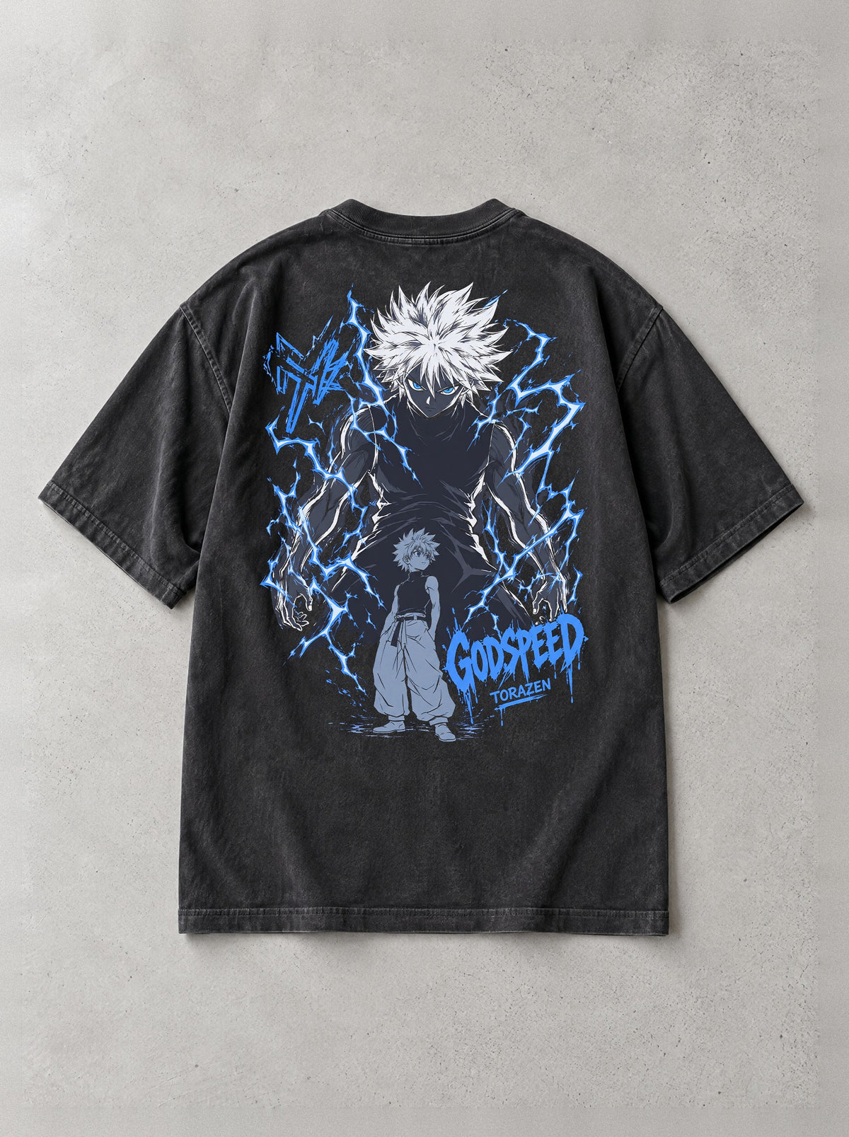 Lightning Current Form Vintage Tee - Hunter x Hunter-inspired design by Torazen, back view