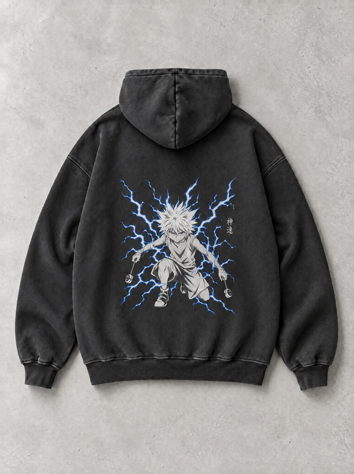 Static Crown Break Vintage Hoodie - Hunter x Hunter-inspired design by Torazen, back view