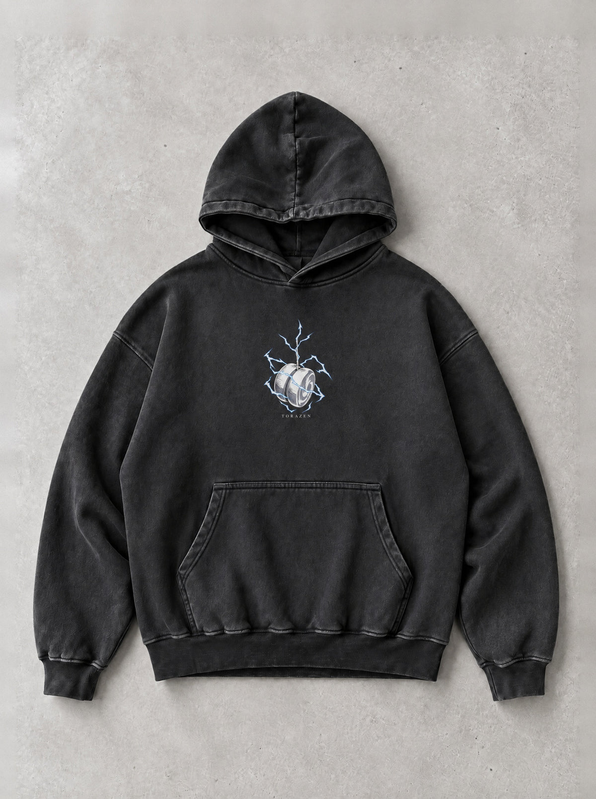 Static Crown Break Vintage Hoodie by Torazen, front view